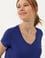Kadın Mavi V Yaka Basic Tişört