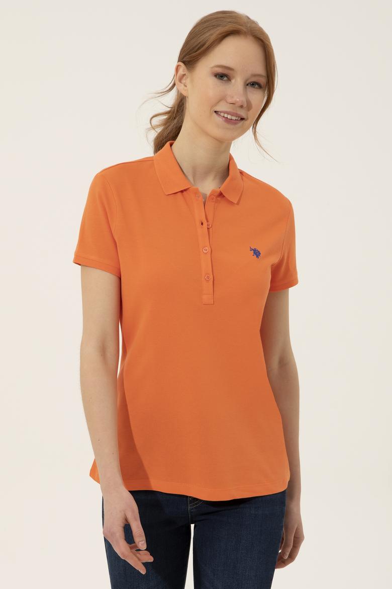 Kadın Turuncu Basic Tişört - 50246272254