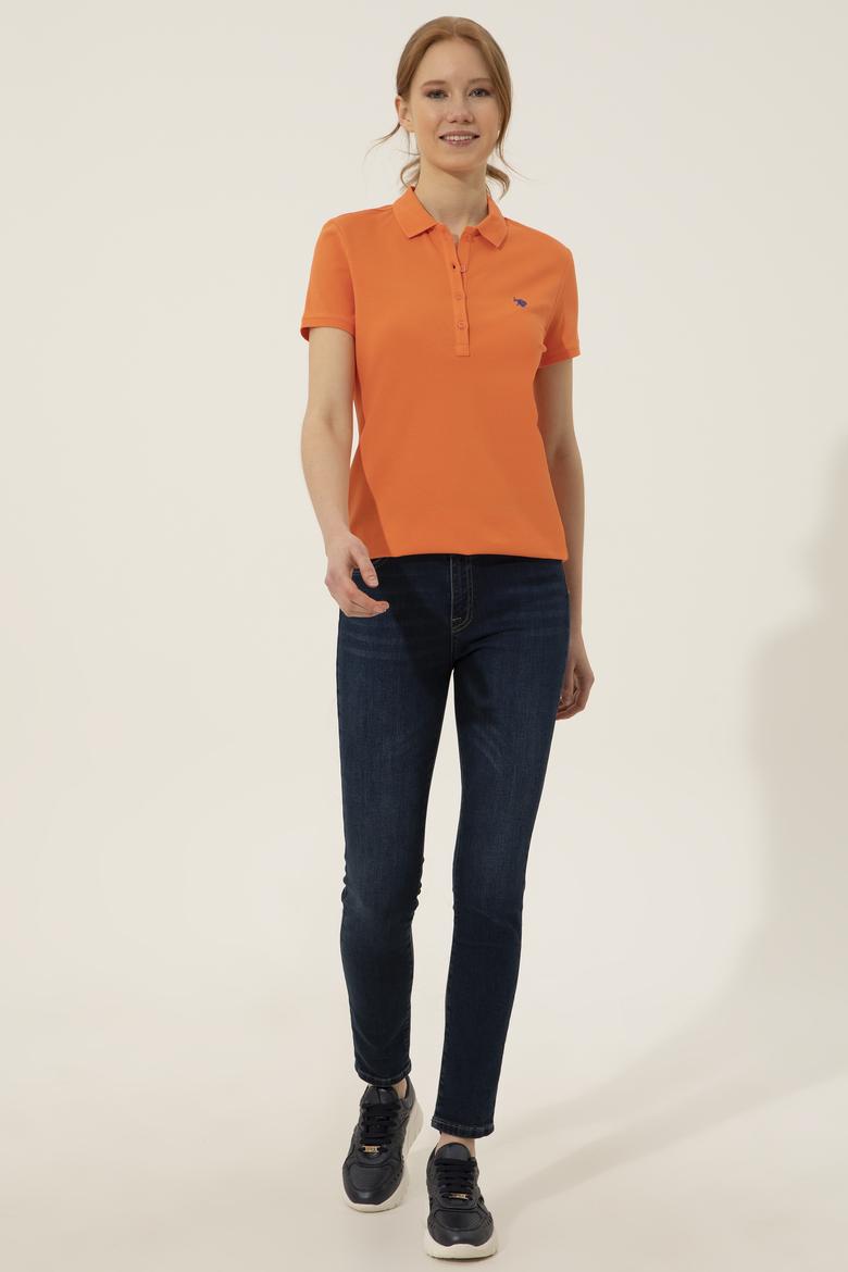 Kadın Turuncu Basic Tişört - 50246272254