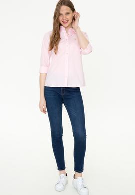 Kadın Pudra Uzun Kollu Basic Gömlek - 50246462041