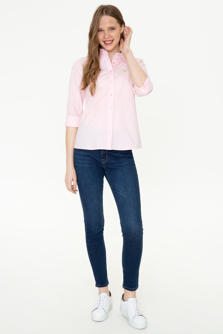 Kadın Pudra Uzun Kollu Basic Gömlek - 50246462041