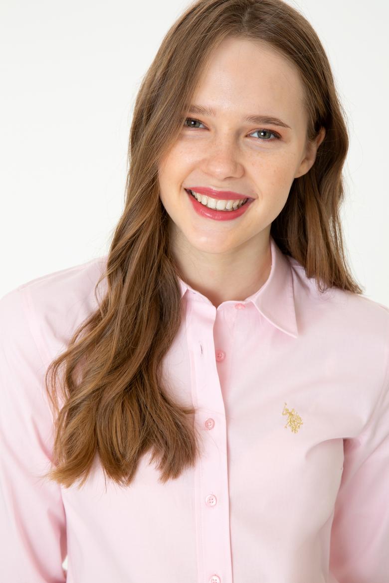 Kadın Pudra Uzun Kollu Basic Gömlek - 50246462041