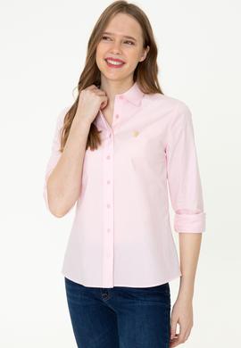 Kadın Pudra Uzun Kollu Basic Gömlek - 50246462041