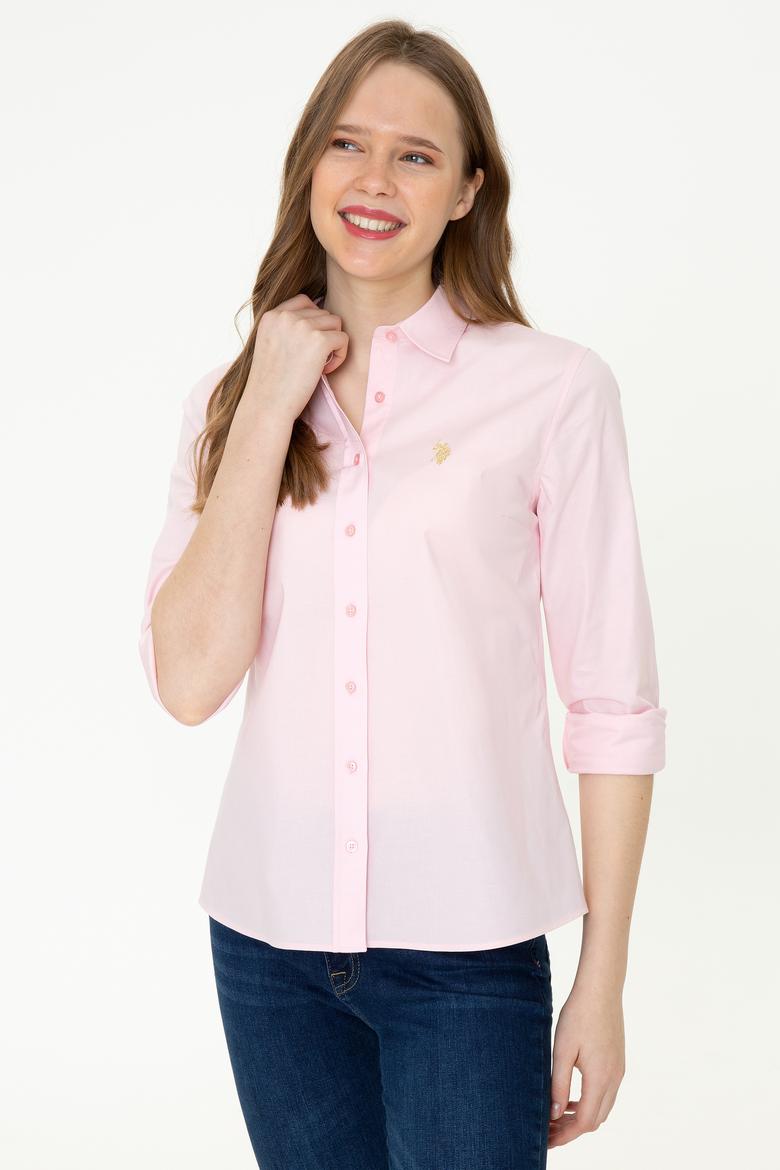 Kadın Pudra Uzun Kollu Basic Gömlek - 50246462041