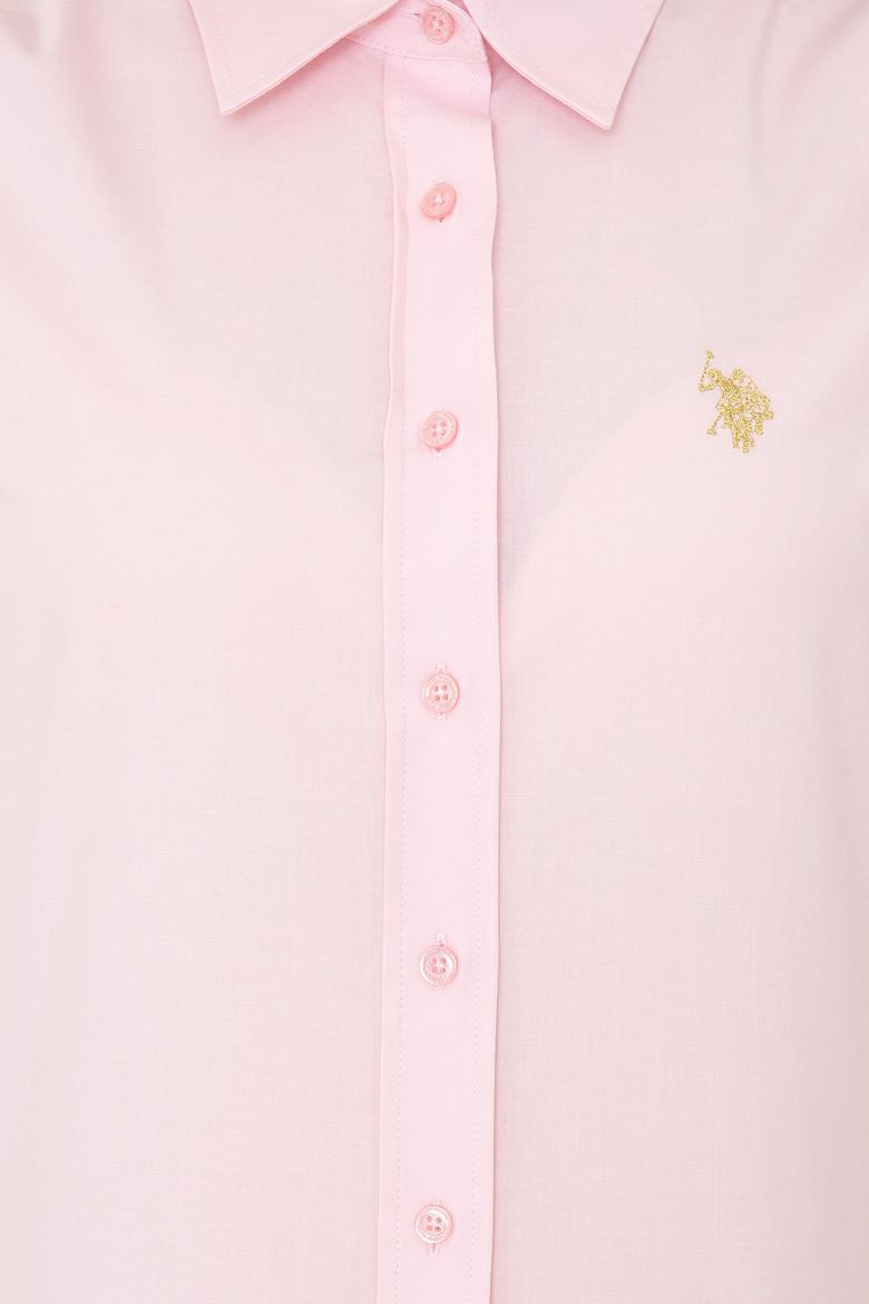 Kadın Pudra Uzun Kollu Basic Gömlek - 50246462041