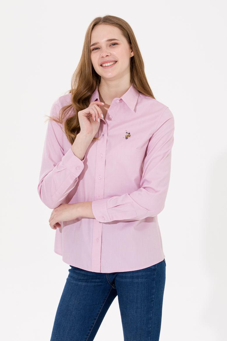 Kadın Manolya Uzun Kollu Basic Gömlek - 50254249060