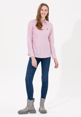 Kadın Manolya Uzun Kollu Basic Gömlek - 50254249060