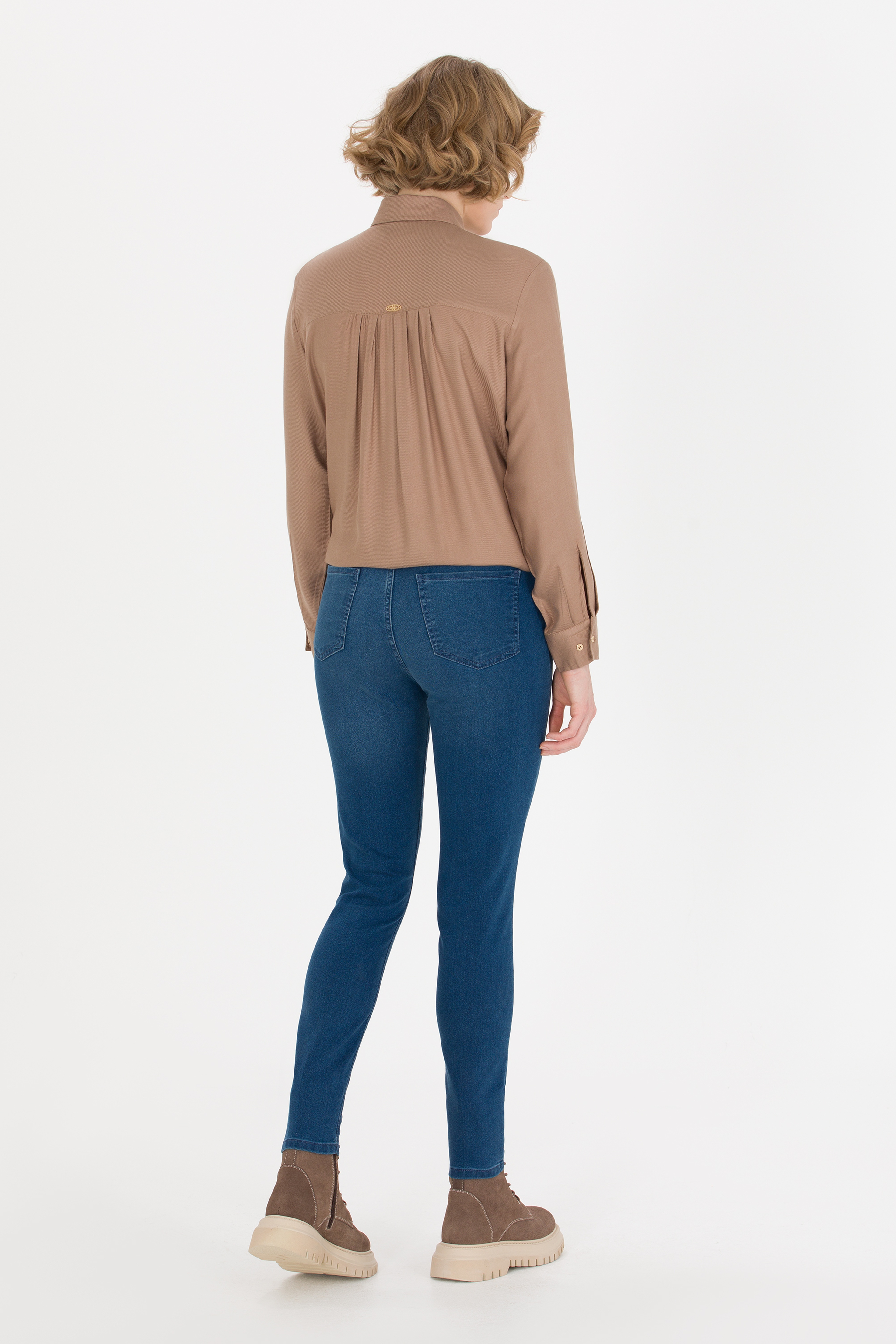 Kadın Açık Mavi Skinny High Waist Fit Jean Pantolon - Image 4
