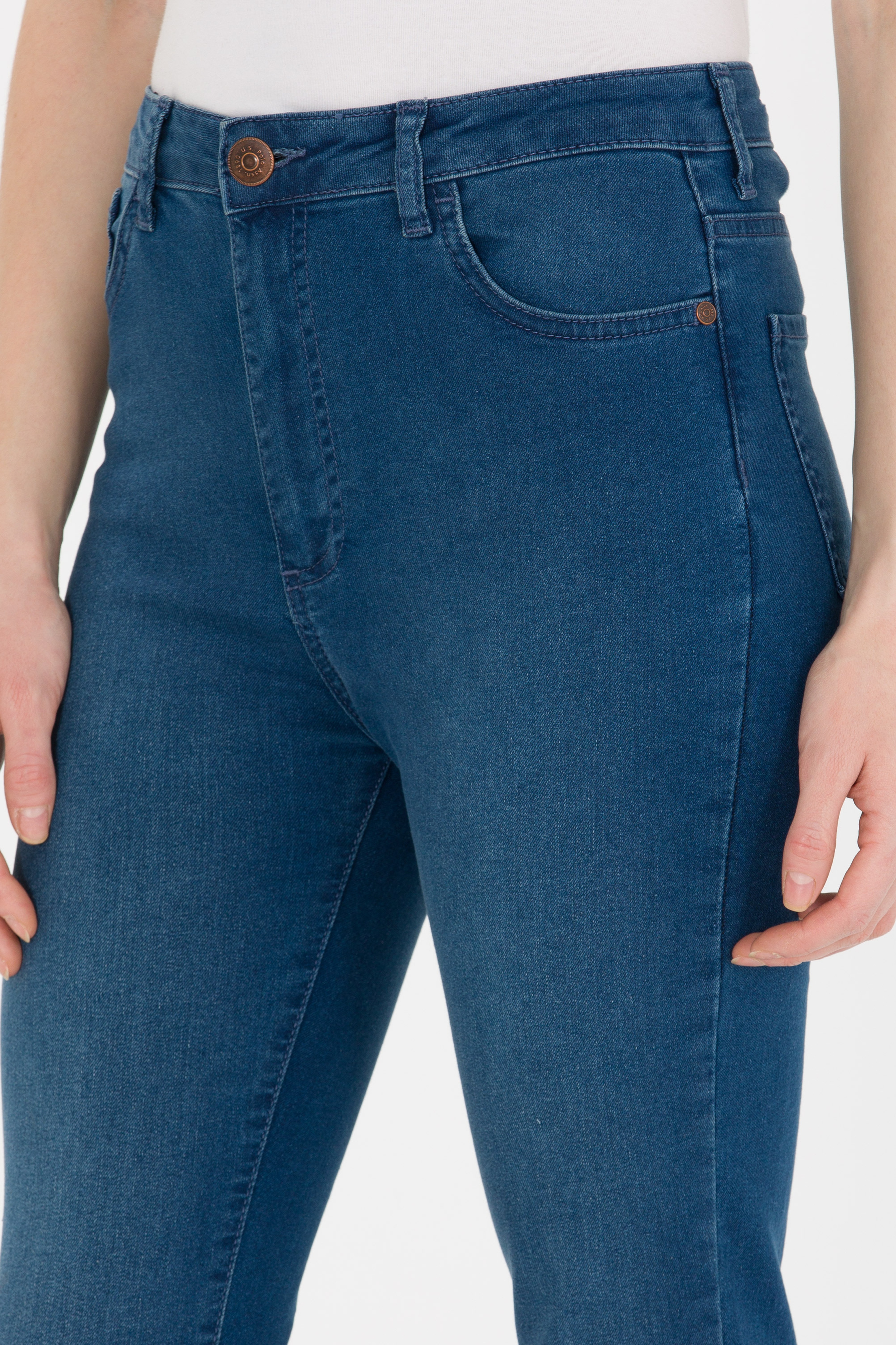 Kadın Açık Mavi Skinny High Waist Fit Jean Pantolon - Image 5