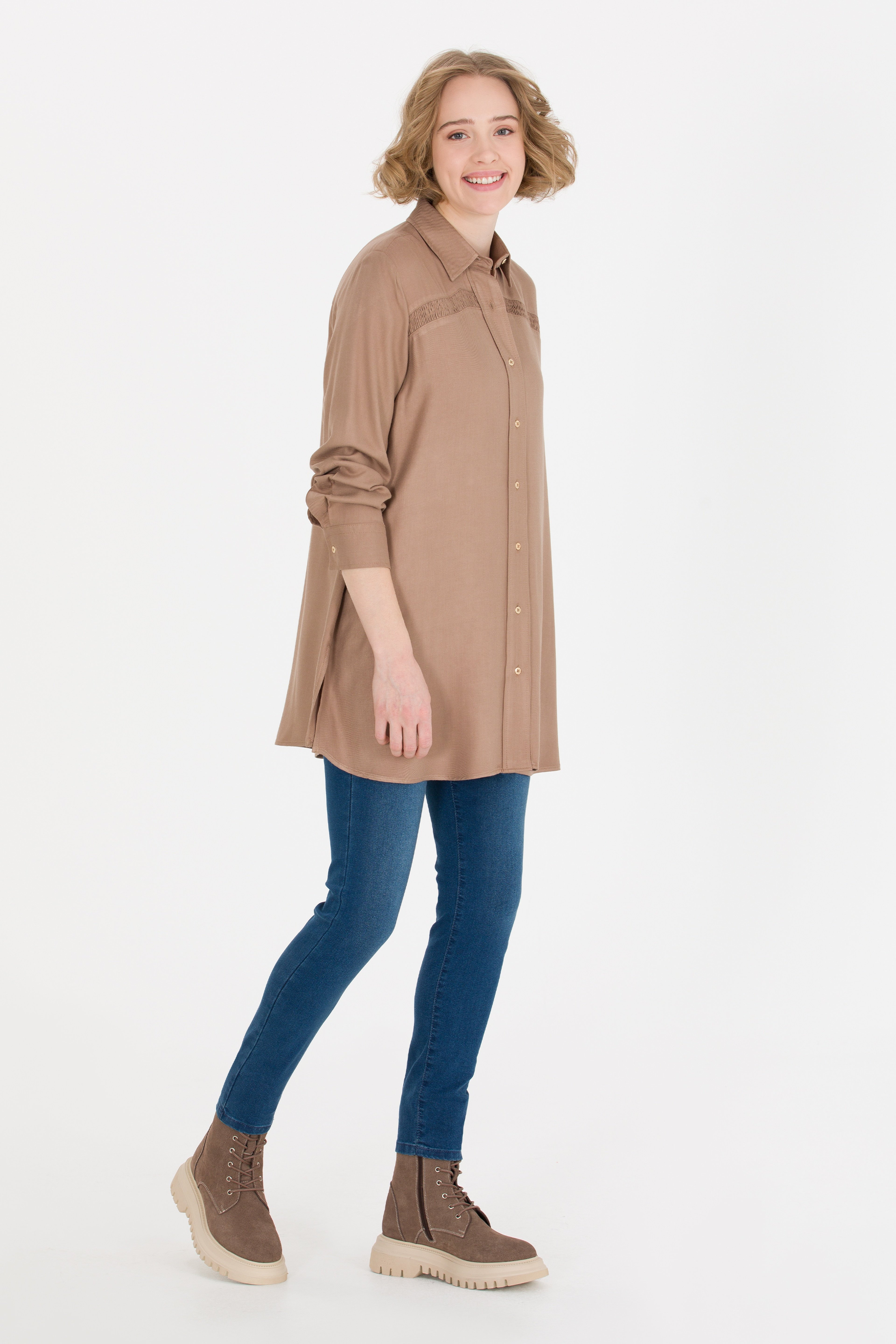 Kadın Açık Mavi Skinny High Waist Fit Jean Pantolon - Image 1