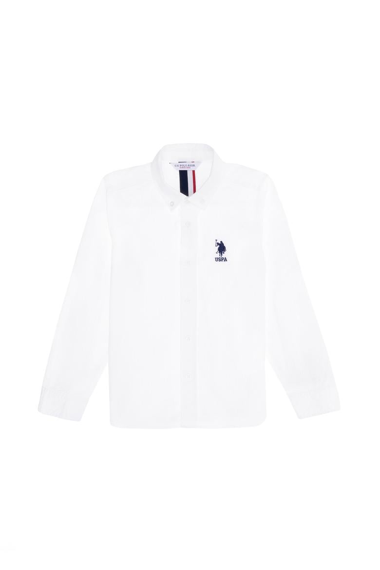 Erkek Çocuk Beyaz Uzun Kollu Gömlek