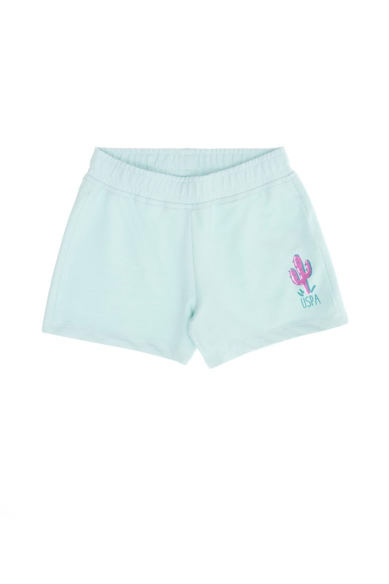 Çocuk Su Yeşili Örme Şort