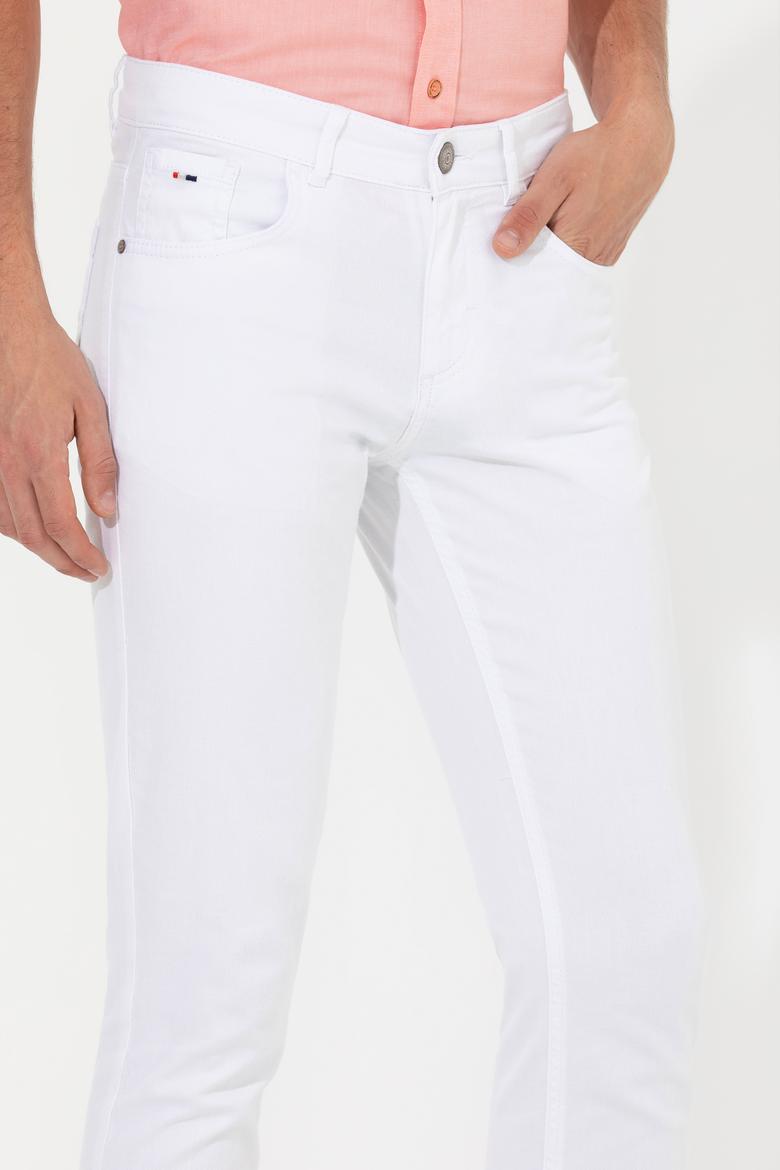 Erkek Beyaz Kanvas Pantolon - 50246139034