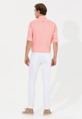 Erkek Beyaz Kanvas Pantolon - 50246139034