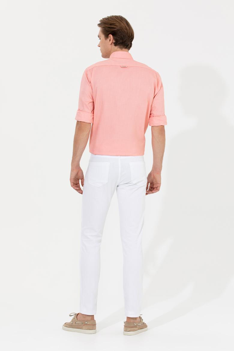 Erkek Beyaz Kanvas Pantolon - 50246139034