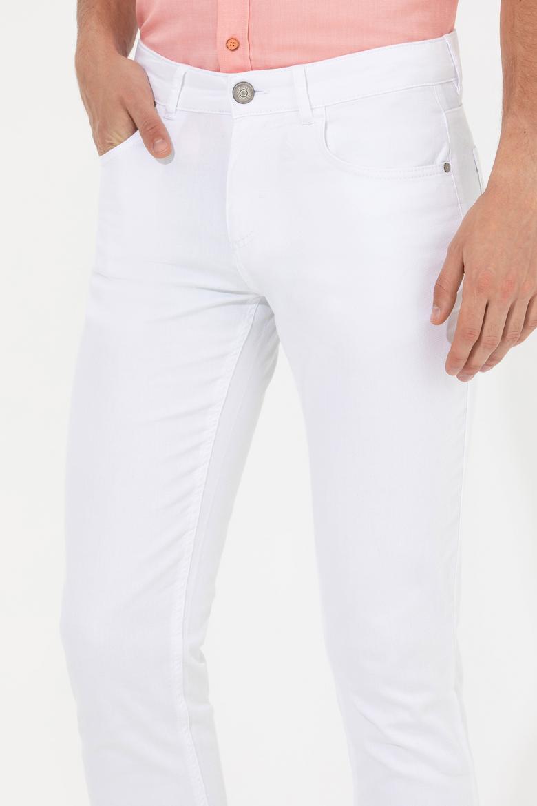 Erkek Beyaz Kanvas Pantolon - 50246139034
