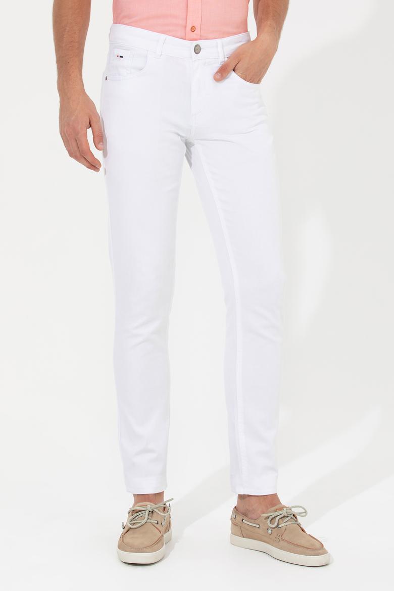 Erkek Beyaz Kanvas Pantolon - 50246139034