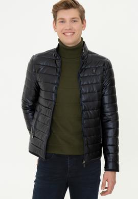 Erkek Lacivert Deri Ceket - 50255944001