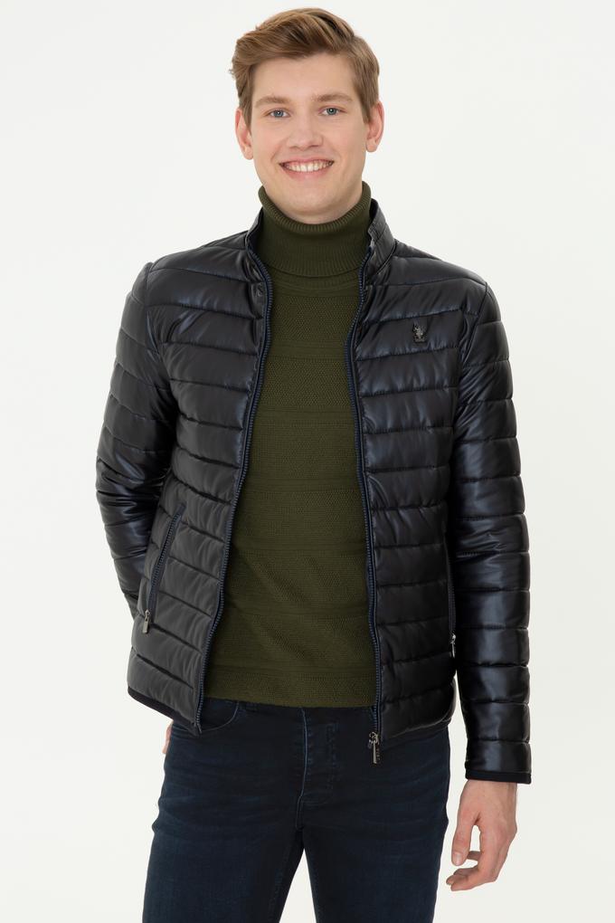 Erkek Lacivert Deri Ceket