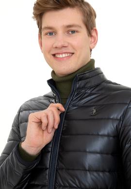 Erkek Lacivert Deri Ceket - 50255944001