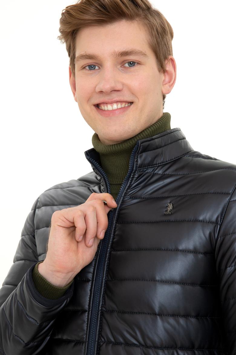 Erkek Lacivert Deri Ceket - 50255944001