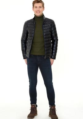 Erkek Lacivert Deri Ceket - 50255944001