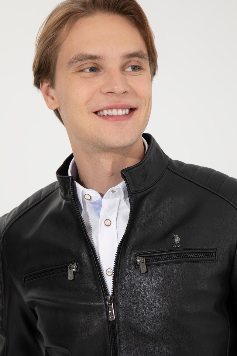 Erkek Siyah Deri Ceket - 50259137002