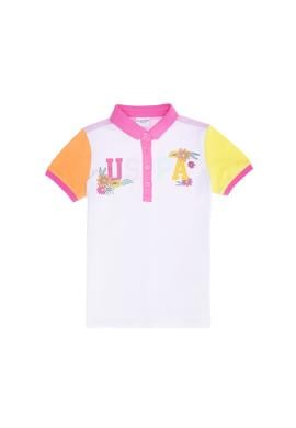 Kız Çocuk Beyaz Polo Yaka Tişört - 50270097004