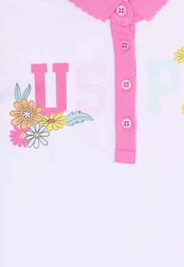 Kız Çocuk Beyaz Polo Yaka Tişört - 50270097004