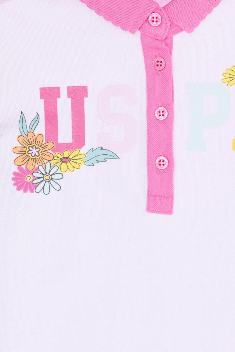 Kız Çocuk Beyaz Polo Yaka Tişört - 50270097004