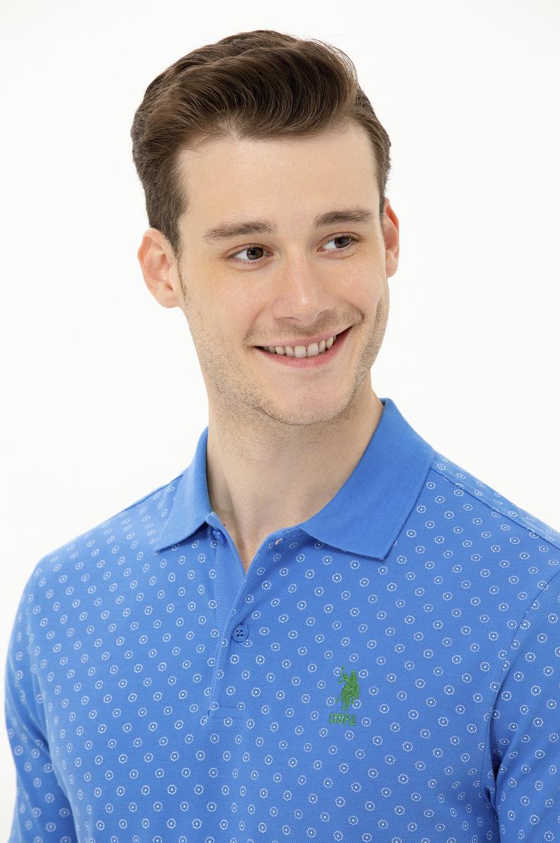 Erkek Saks Polo Yaka T-Shirt