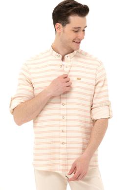 Erkek Çizgili Krem Gömlek - 50264099014