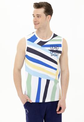 Erkek Beyaz Bisiklet Yaka T-Shirt - 50263568004