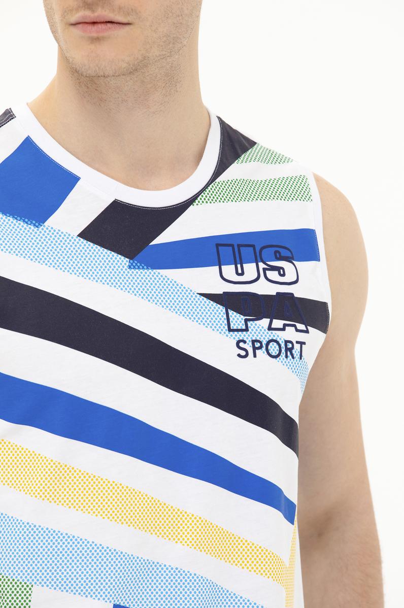 Erkek Beyaz Bisiklet Yaka T-Shirt