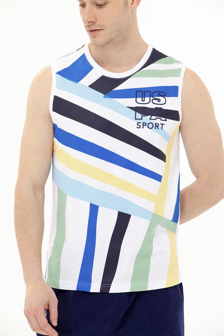 Erkek Beyaz Bisiklet Yaka T-Shirt - 50263568004