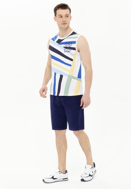 Erkek Beyaz Bisiklet Yaka T-Shirt - 50263568004