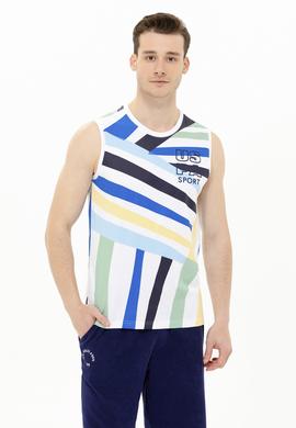 Erkek Beyaz Bisiklet Yaka T-Shirt - 50263568004