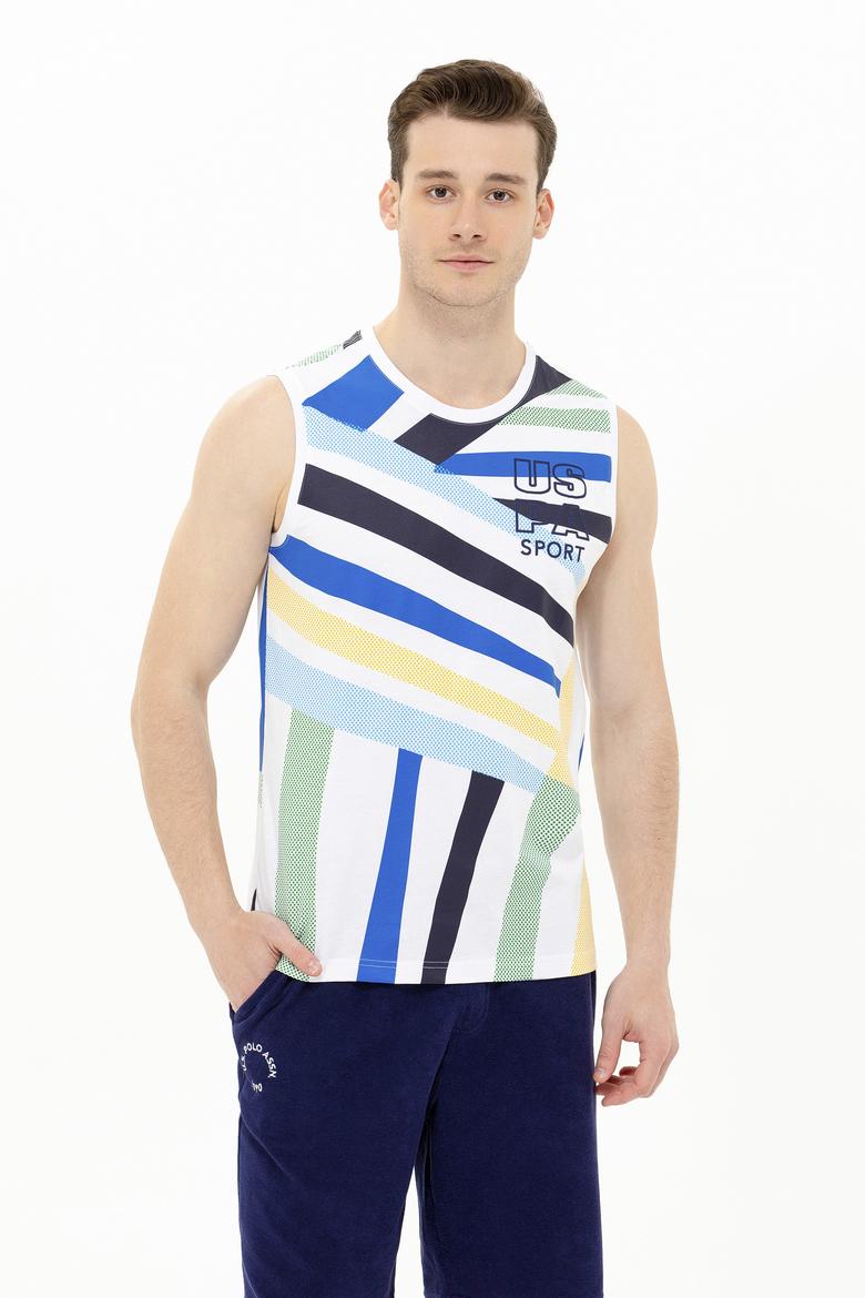 Erkek Beyaz Bisiklet Yaka T-Shirt - 50263568004