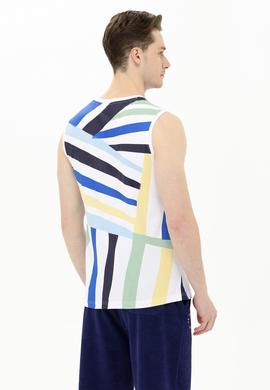 Erkek Beyaz Bisiklet Yaka T-Shirt - 50263568004