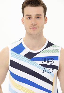 Erkek Beyaz Bisiklet Yaka T-Shirt - 50263568004