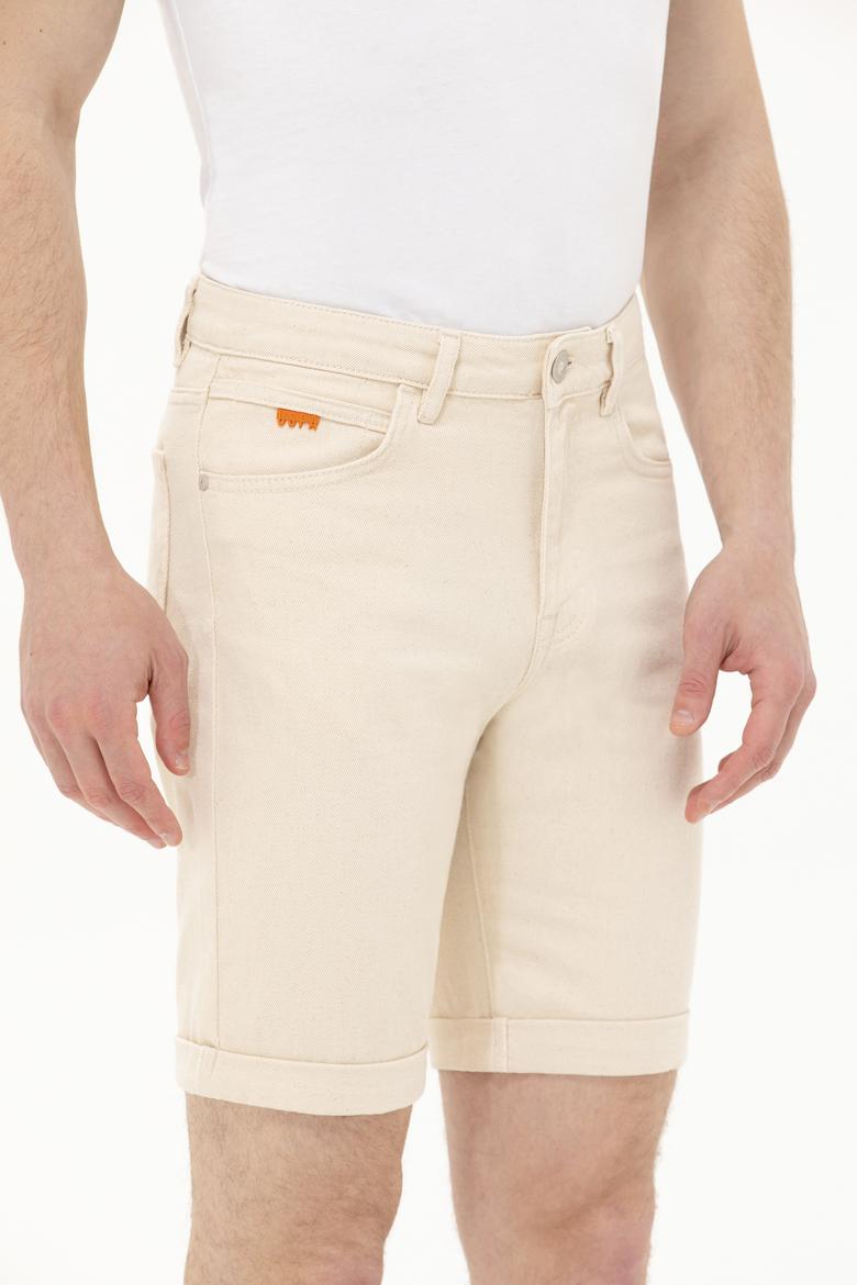 Erkek Bej Jean Şort - 50266303007