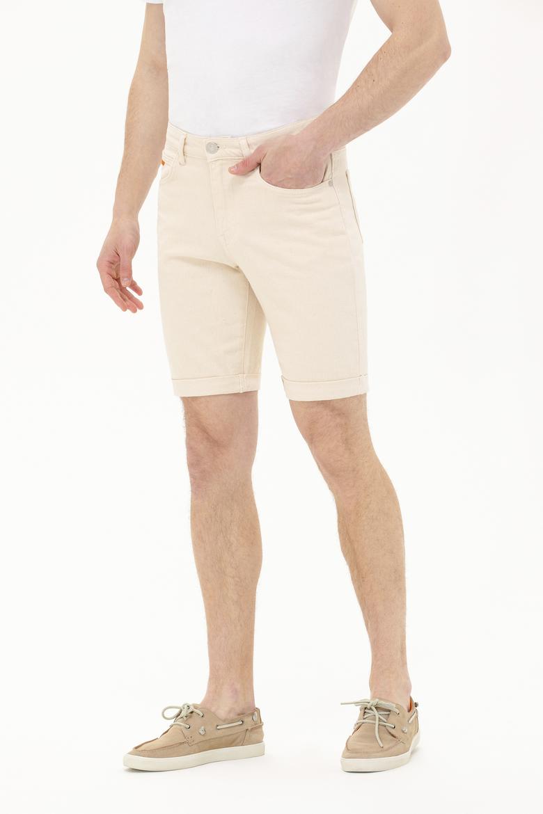Erkek Bej Jean Şort - 50266303007