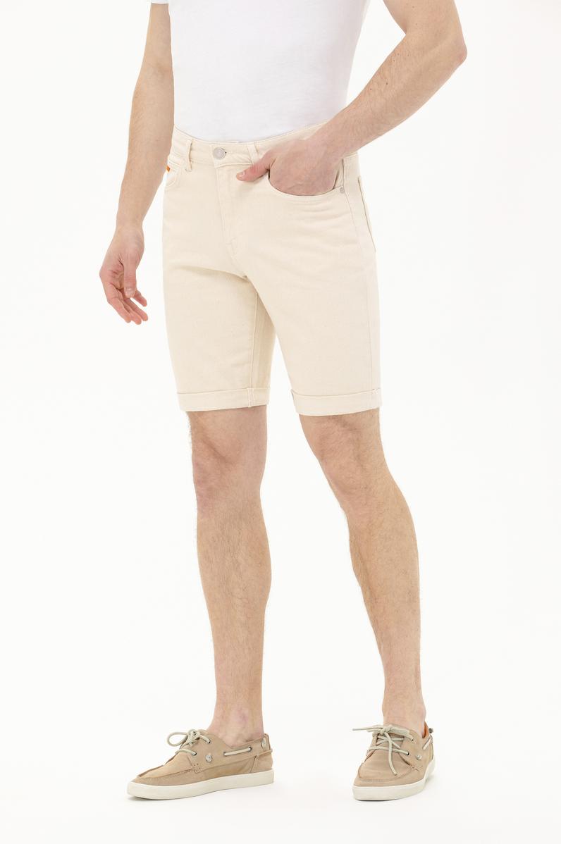 Erkek Bej Jean Şort