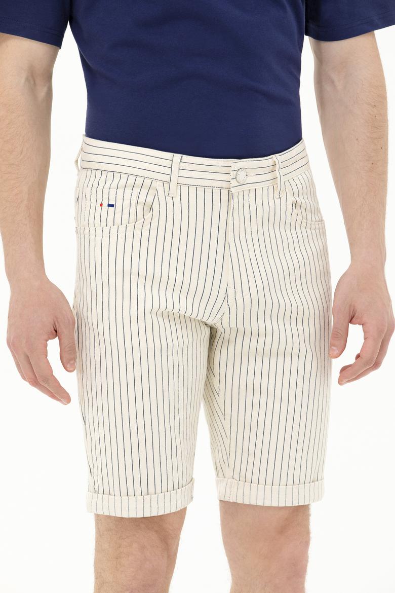 Erkek Beyaz Jean Şort - 50264299005