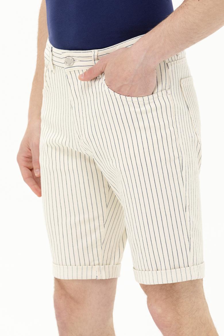 Erkek Beyaz Jean Şort - 50264299005