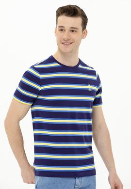 Erkek Lacivert Bisiklet Yaka Tişört - 50263261008