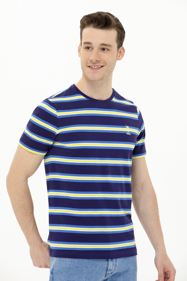 Erkek Lacivert Bisiklet Yaka Tişört - 50263261008