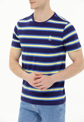 Erkek Lacivert Bisiklet Yaka Tişört - 50263261008