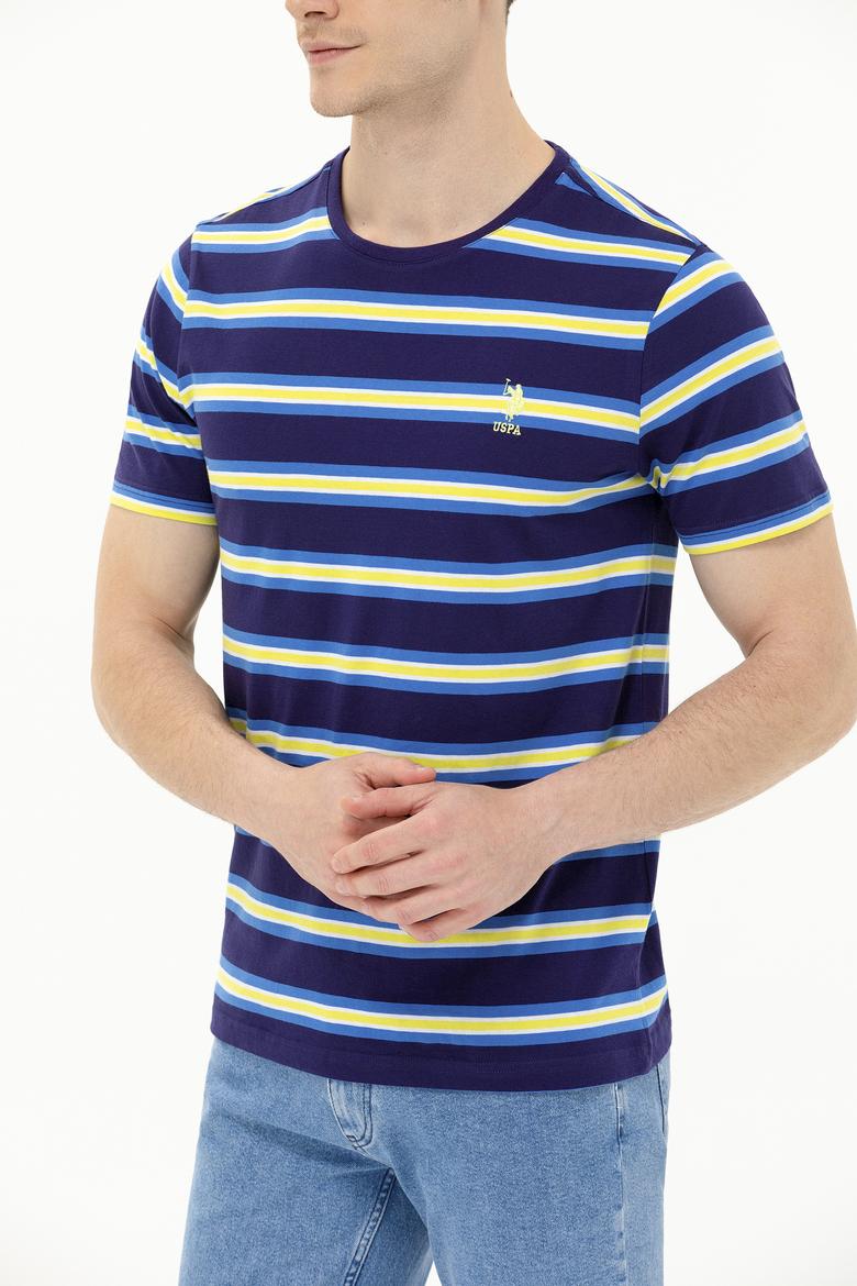 Erkek Lacivert Bisiklet Yaka Tişört - 50263261008