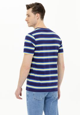 Erkek Lacivert Bisiklet Yaka Tişört - 50263261008